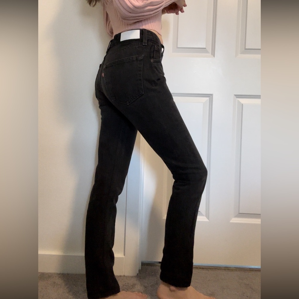 RE/DONE LEVIS vintage straight black denim jean